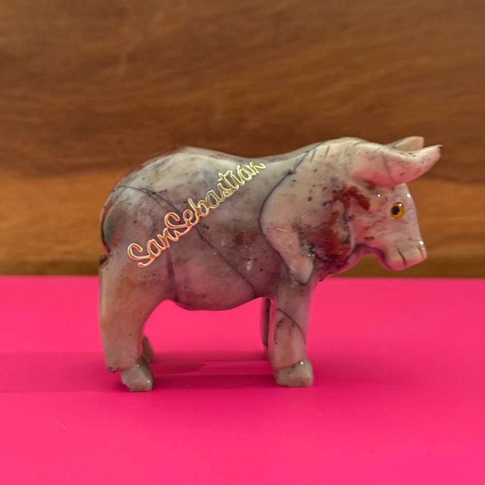 San Sebastian Spain Stone Carved Bull Figurine